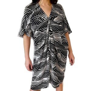 Worthington - Black and white leaf print dress NWT Medium